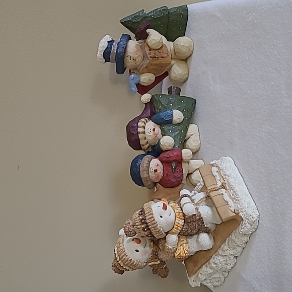 Snowman Other - 5 Snowman bundle 3 pc Resin sled birds hat Toboggan Christmas Carol Tree Sparkle